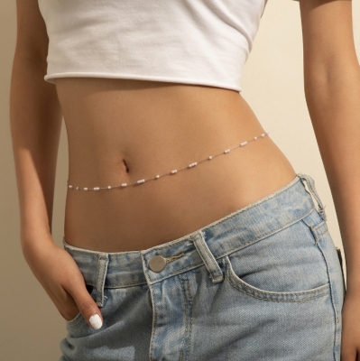 Parel Buikketting - Zilver