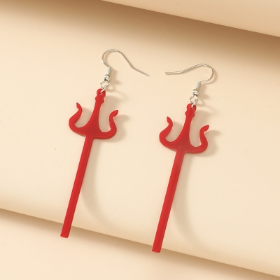 Drietand Oorbellen - Rood