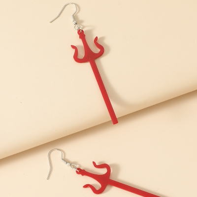 Drietand Oorbellen - Rood
