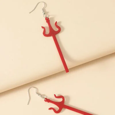 Drietand Oorbellen - Rood
