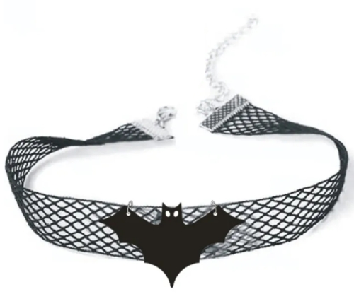 Vleermuis Choker - Zwart