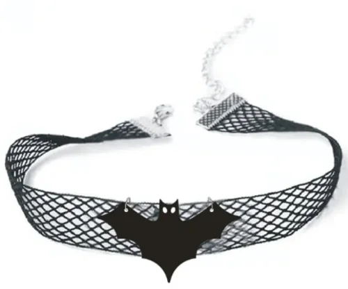 Vleermuis Choker - Zwart