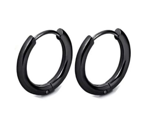 Hoops Oorbellen - Zwart