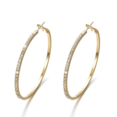 Fancy Grote Hoops Oorbellen - Goud