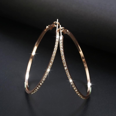 Fancy Grote Hoops Oorbellen - Goud
