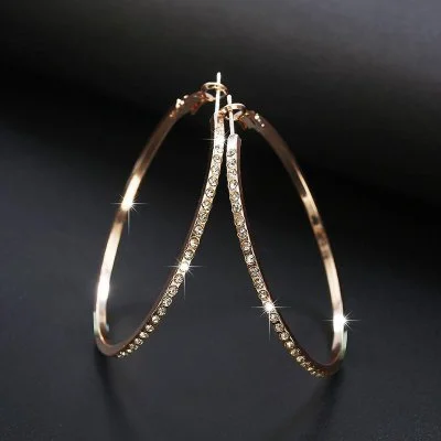 Fancy Grote Hoops Oorbellen - Goud