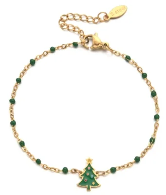 Kerstboom Armband - Goud