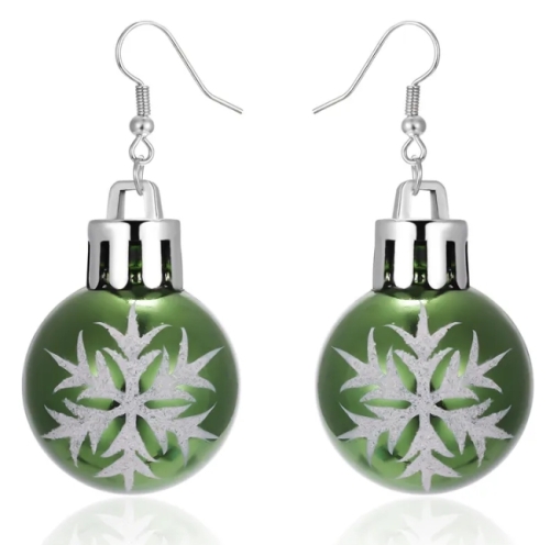 Kerstbal Oorbellen - Groen
