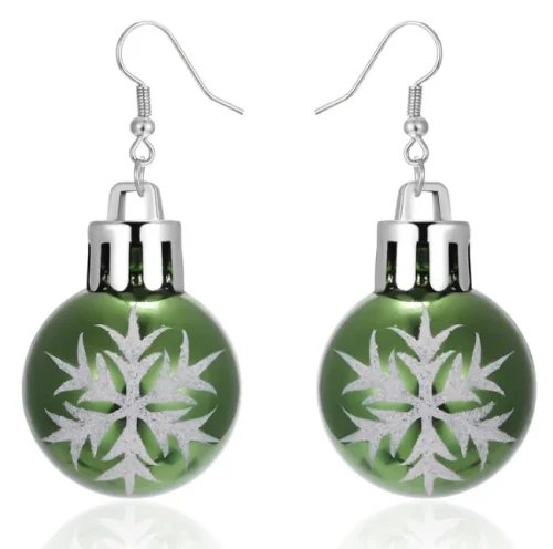 Kerstbal Oorbellen - Groen
