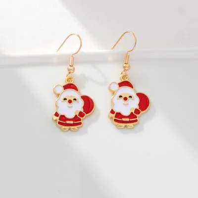 Kerstman Oorbellen - Goud