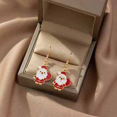 Kerstman Oorbellen - Goud