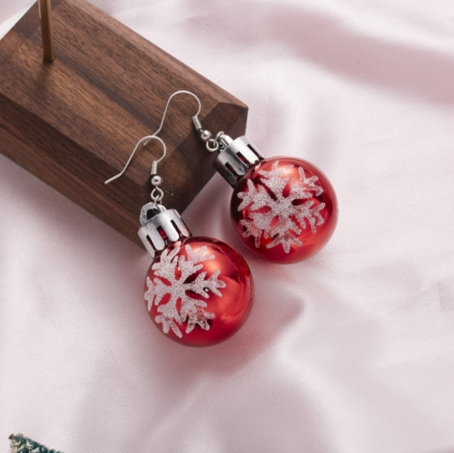 Kerstbal Oorbellen - Rood