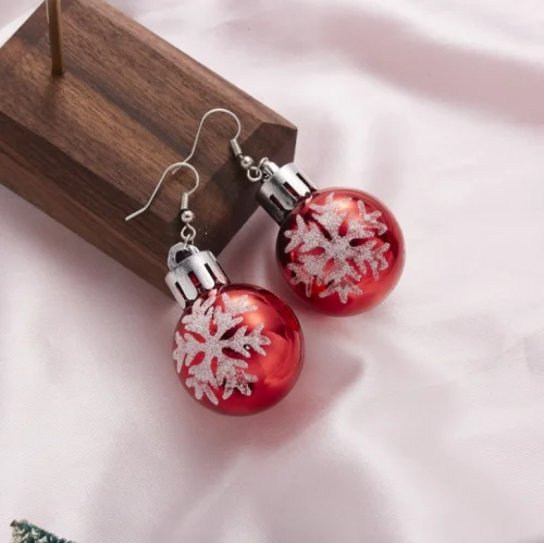Kerstbal Oorbellen - Rood