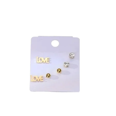 Love Oorbellen 3 Set - Goud