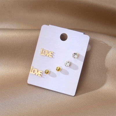 Love Oorbellen 3 Set - Goud