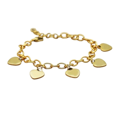 5 Hartjes Armband - Goud
