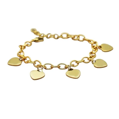 5 Hartjes Armband - Goud