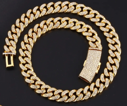 Iced Out Cuban Ketting - Goud