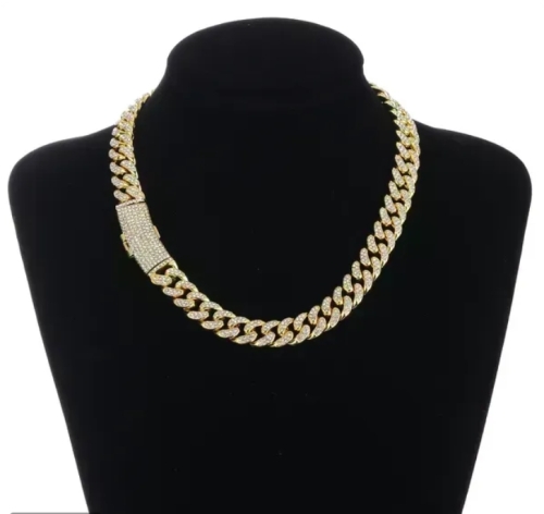 Iced Out Cuban Ketting - Goud