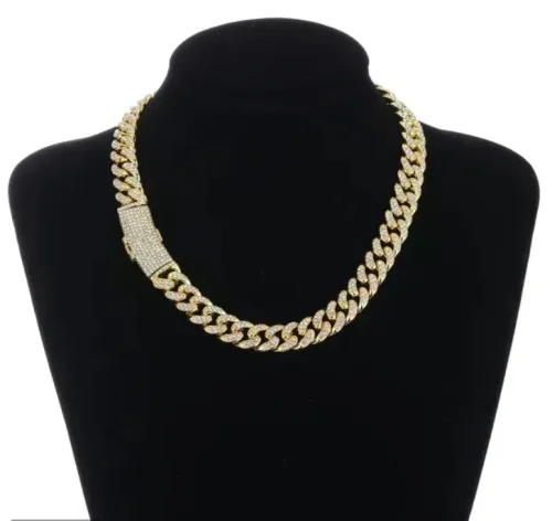 Iced Out Cuban Ketting - Goud