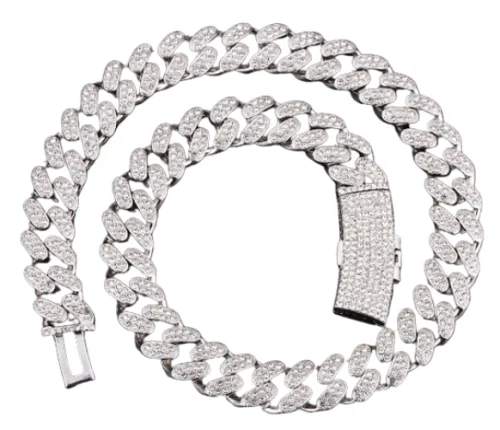 Iced Out Cuban Ketting - Zilver