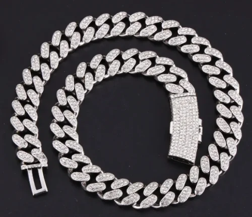 Iced Out Cuban Ketting - Zilver