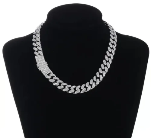 Iced Out Cuban Ketting - Zilver