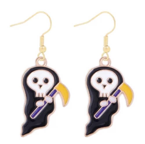 Grim Reaper Oorbellen - Goud 