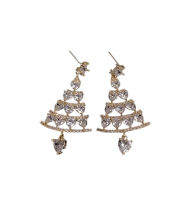 Diamanten Kerstboom Oorbellen - Goud