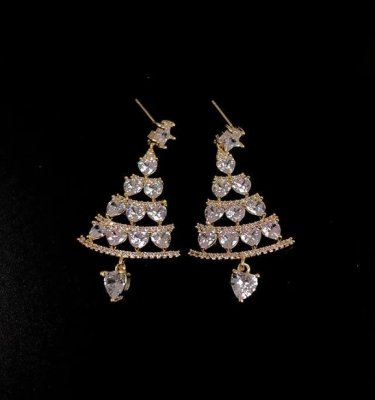 Diamanten Kerstboom Oorbellen - Goud