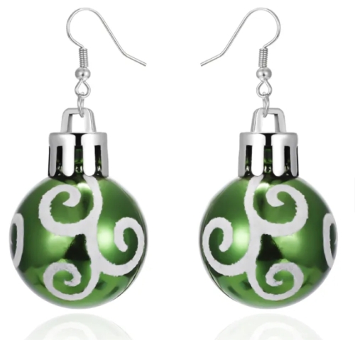  Kerstbal Oorbellen - Groen - Mist Kerstbal