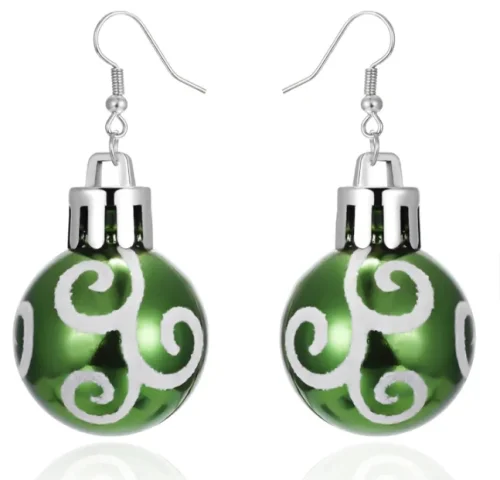 Kerstbal Oorbellen - Groen - Mist Kerstbal