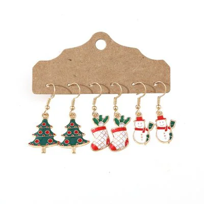 Kerst Oorbellen 3 Set - Goud