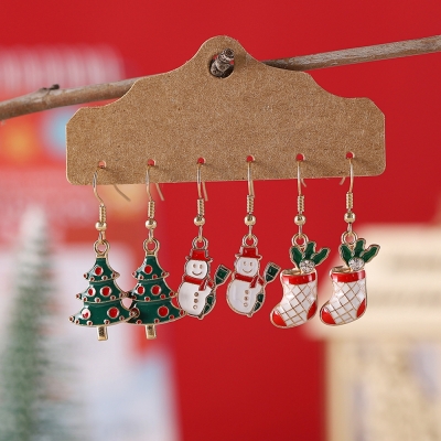 Kerst Oorbellen 3 Set - Goud