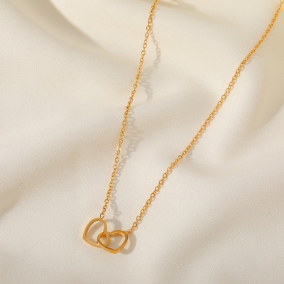 Dubbele Hartjes Ketting