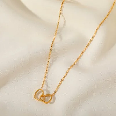 Dubbele Hartjes Ketting