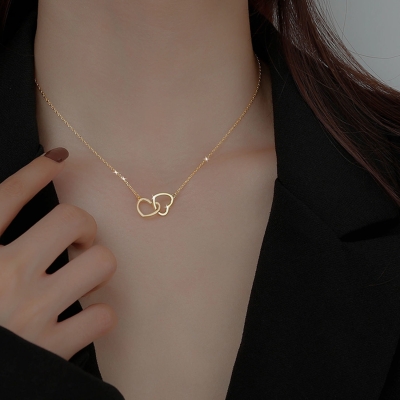 Dubbele Hartjes Ketting