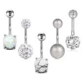 Piercing 5-pack - Zilver