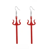Drietand Oorbellen - Rood