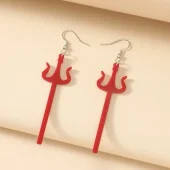 Drietand Oorbellen - Rood
