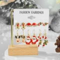 Kerst Oorbellen 6 Set - Goud