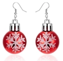 Kerstbal Oorbellen - Rood