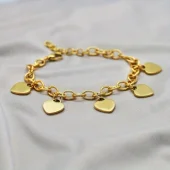 5 Hartjes Armband - Goud