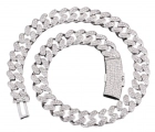 Iced Out Cuban Ketting - Zilver