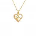 Drie Hartjes Ketting - Goud