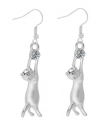 Diamanten Kat Oorbellen - Zilver