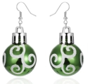  Kerstbal Oorbellen - Groen - Mist Kerstbal
