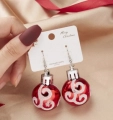 Kerstbal Oorbellen - Rood - Mist Kerstbal