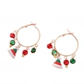 Kerstboom Hoops Oorbellen - Goud