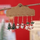 Kerst Oorbellen 3 Set - Goud